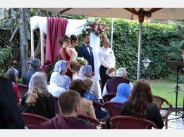 Hochzeitszeremonie in unserem Biergarten